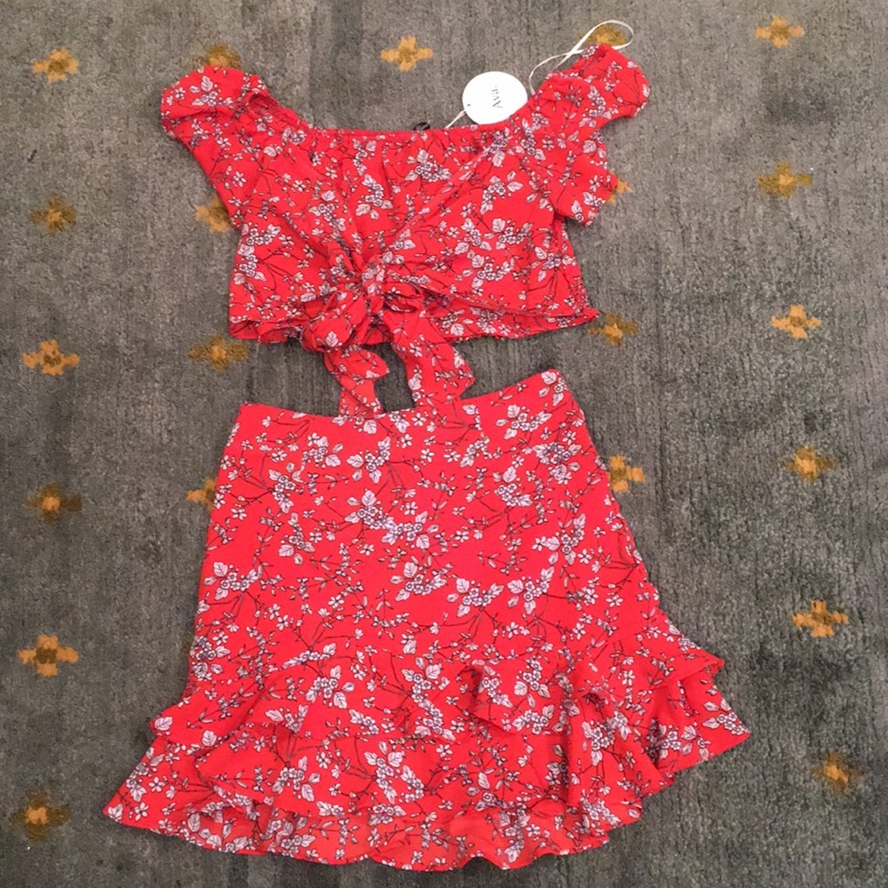 NWT Floral Top & Skirt